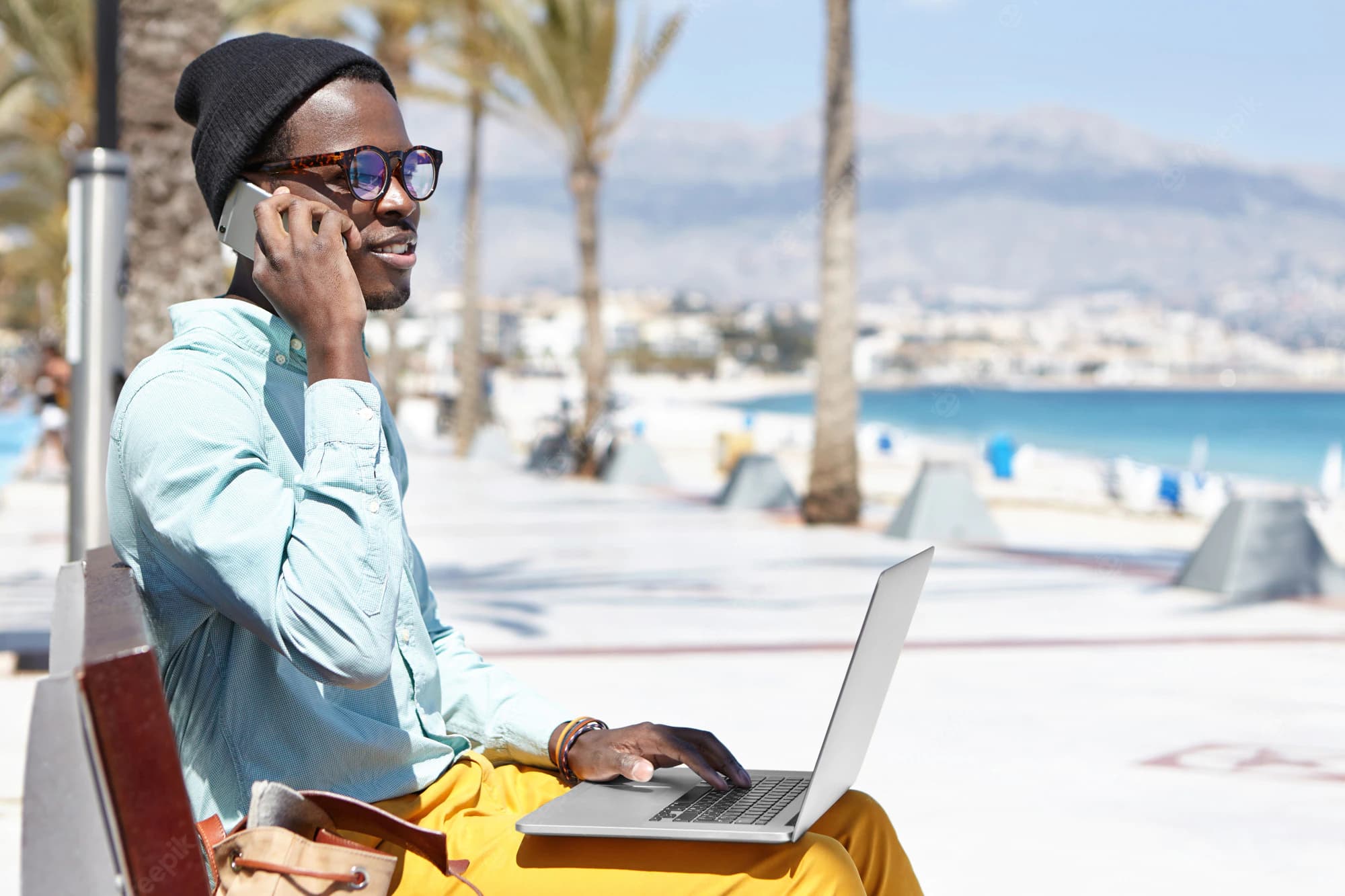 Working on a laptop from home in Nigeria